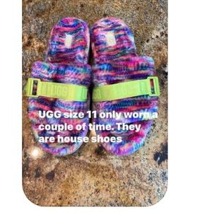 UGG Women's Multicolor Fuzzy Slippers Sandals